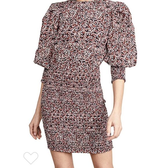 TABBY Floral Smocked Puffed Long Sleeve Dress - Picture 2 of 14